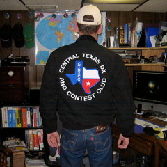 Image of embroidered logo coat